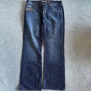 Lrg vintage "French Open" jeans - amazing back pockets - 34"